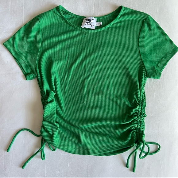 Princess Polly Tops - Princess Polly Green Rouched Tee